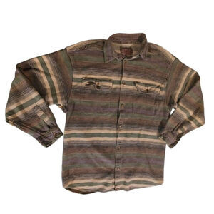 Zeppelin Flannel Vintage Button Shirt Large Medium Southwest Perfect Faded Vtg